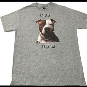 Pittie Mama Graphic Dog T-Shirt - Gray NWT Sz 2XL